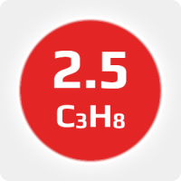 Пропан (C3H8) 2.5 (99,5%) в баллоне 50л (20кг) соединение W21,8х1/14'' LH (DIN1) (c баллоном) R-290 (комплект)